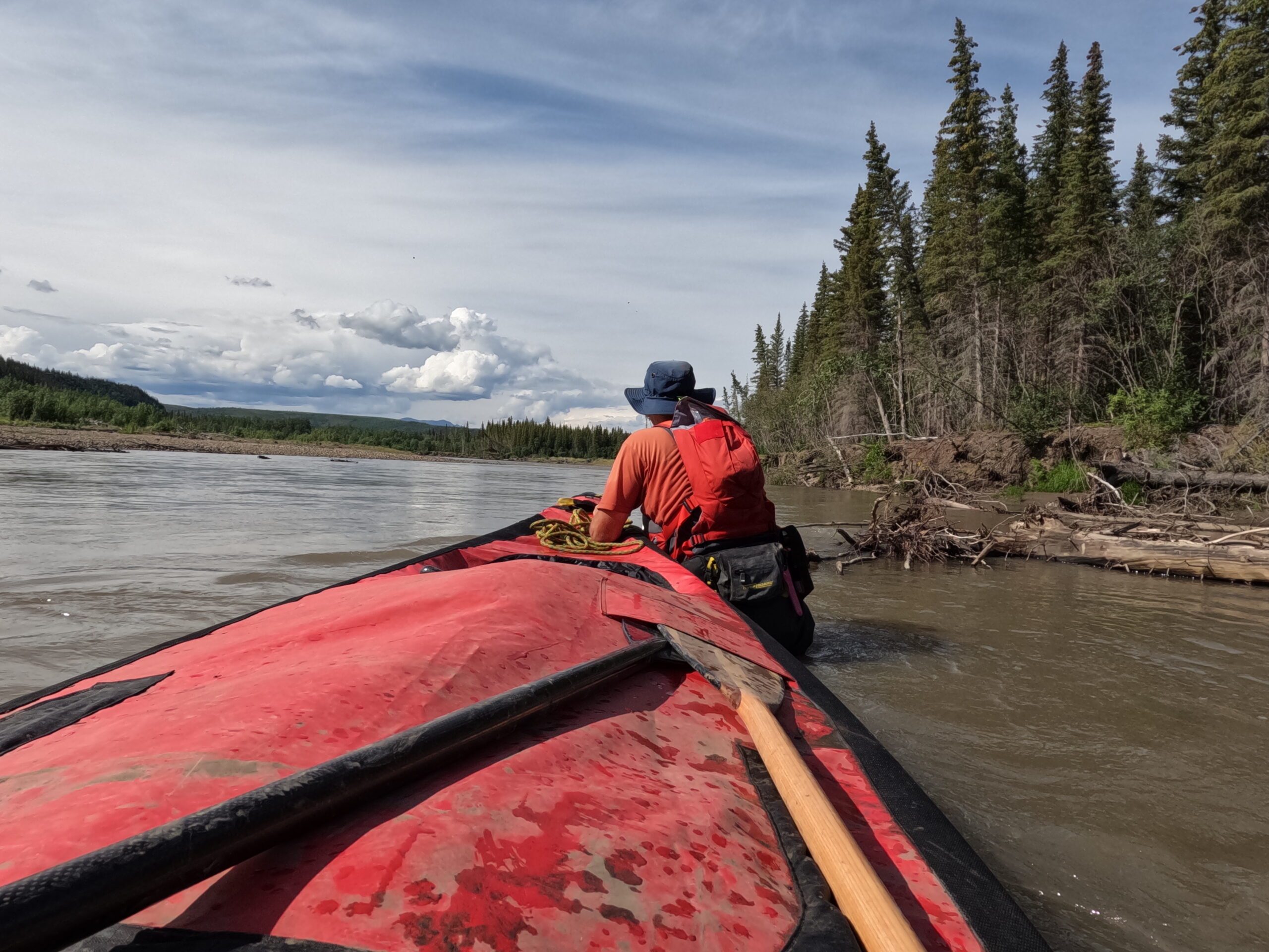 Canoe in canadian wilderness